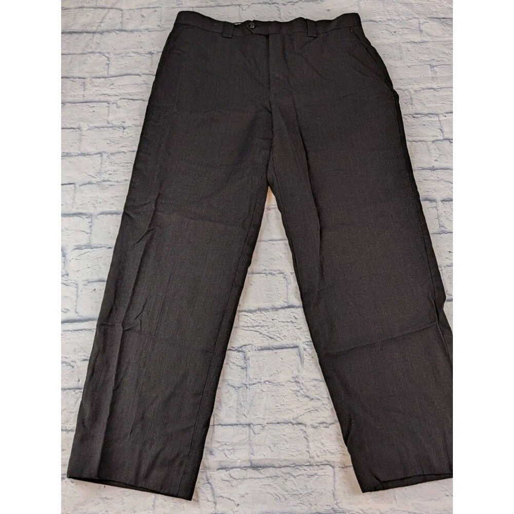 Joseph & Feiss Black 100% Wool Flat Front Dress Pants - Size 38 Regular